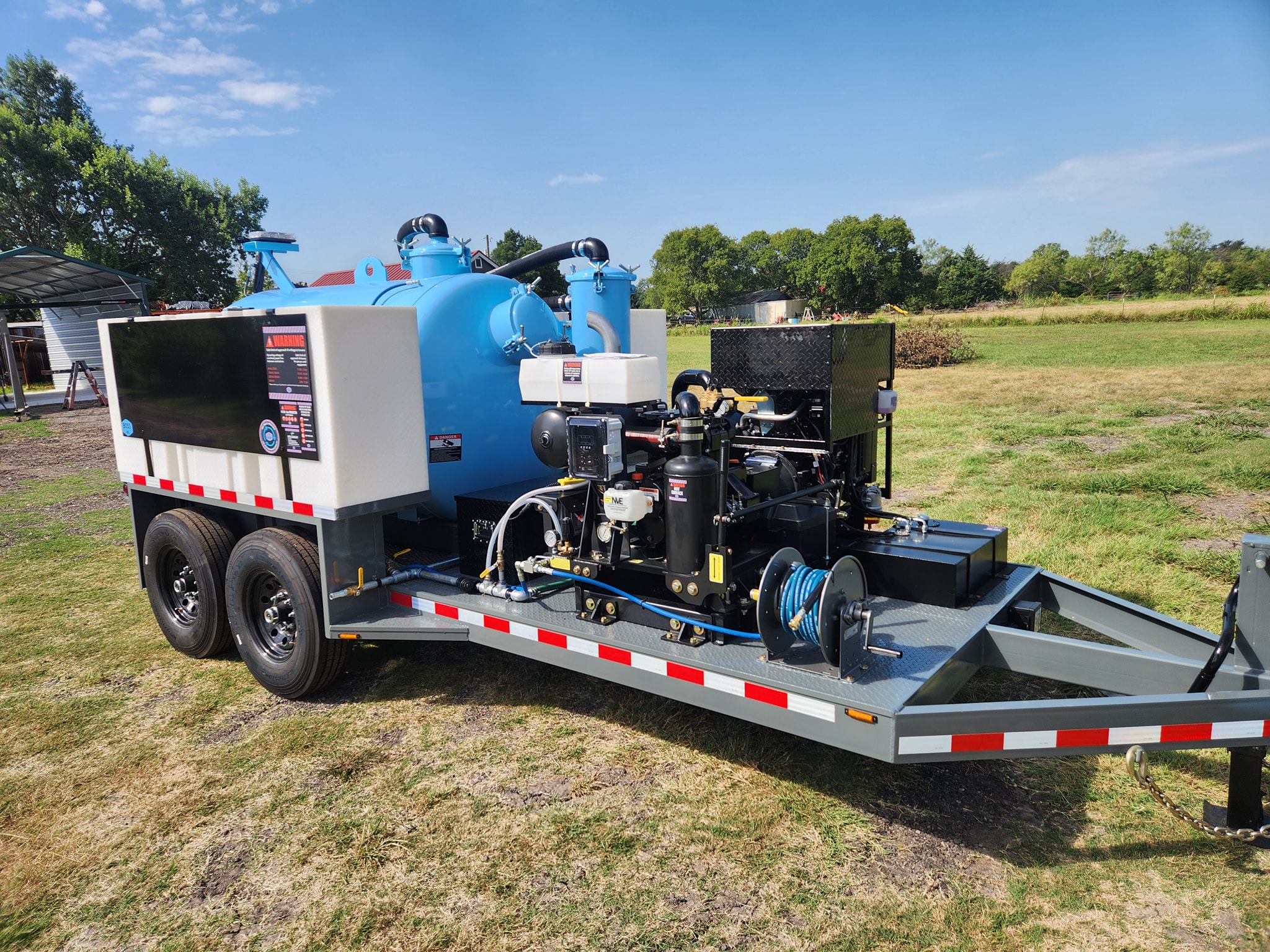 Blue-Gray Vacuum Trailer