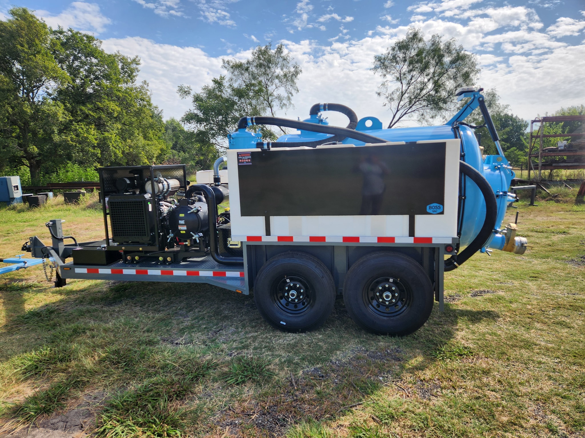 Blue-Gray Vacuum Trailer