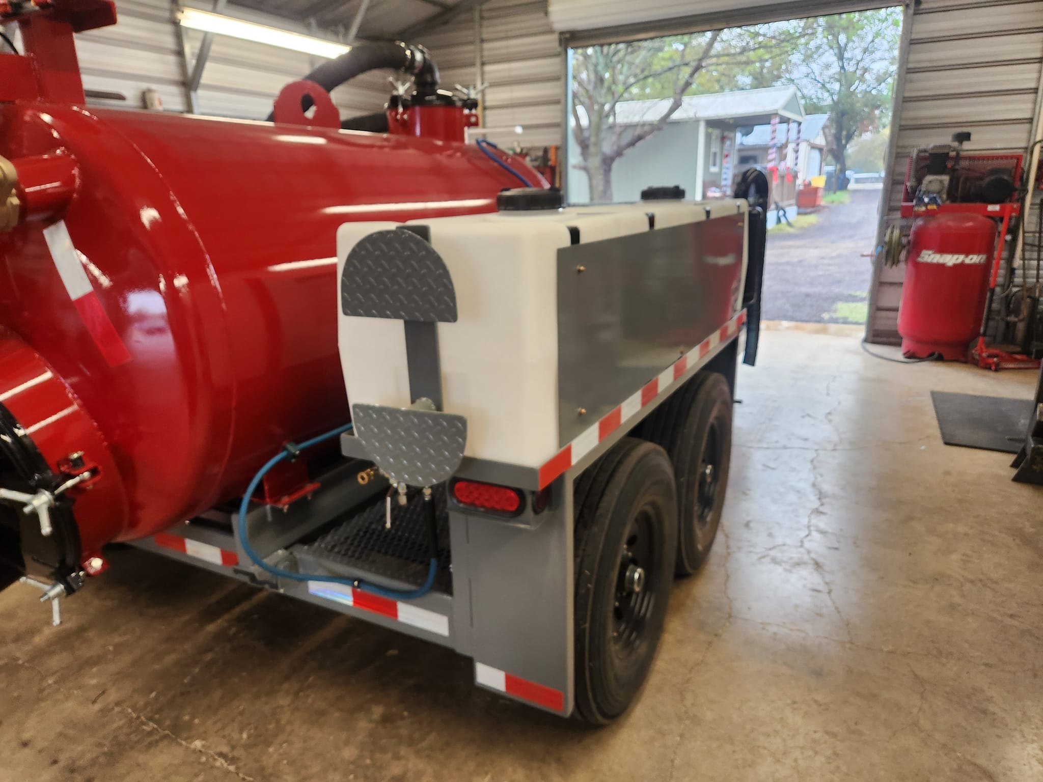 Red-Gray Vacuum Trailer